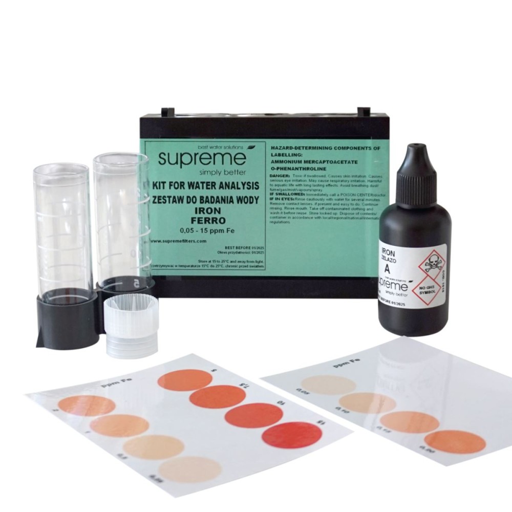 Kropelkowy tester na zawartość żelaza